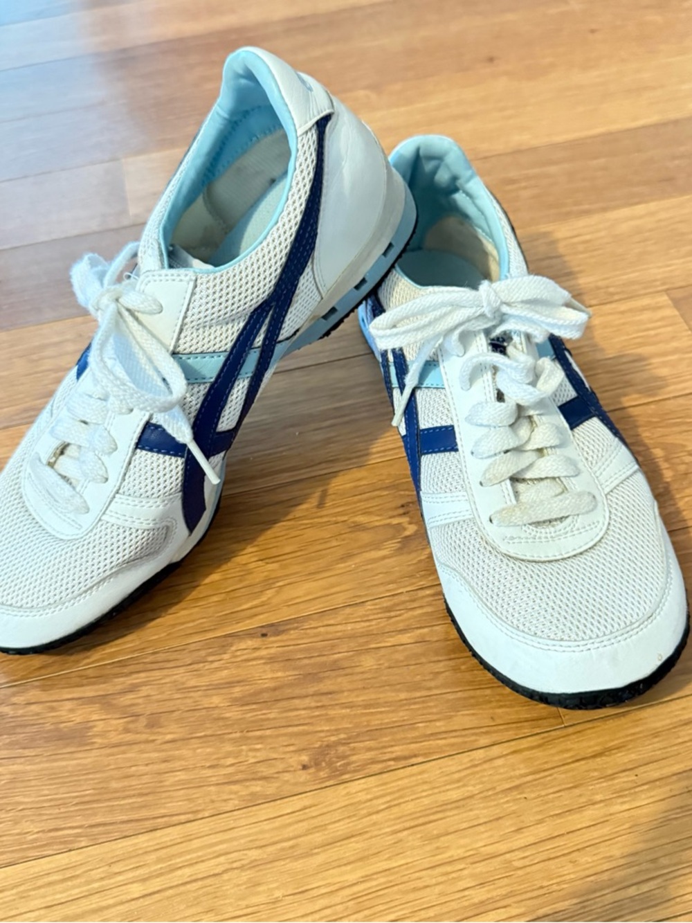 Ontisuka Tigers Women’s Athletic Sneakers - White with Navy Accents